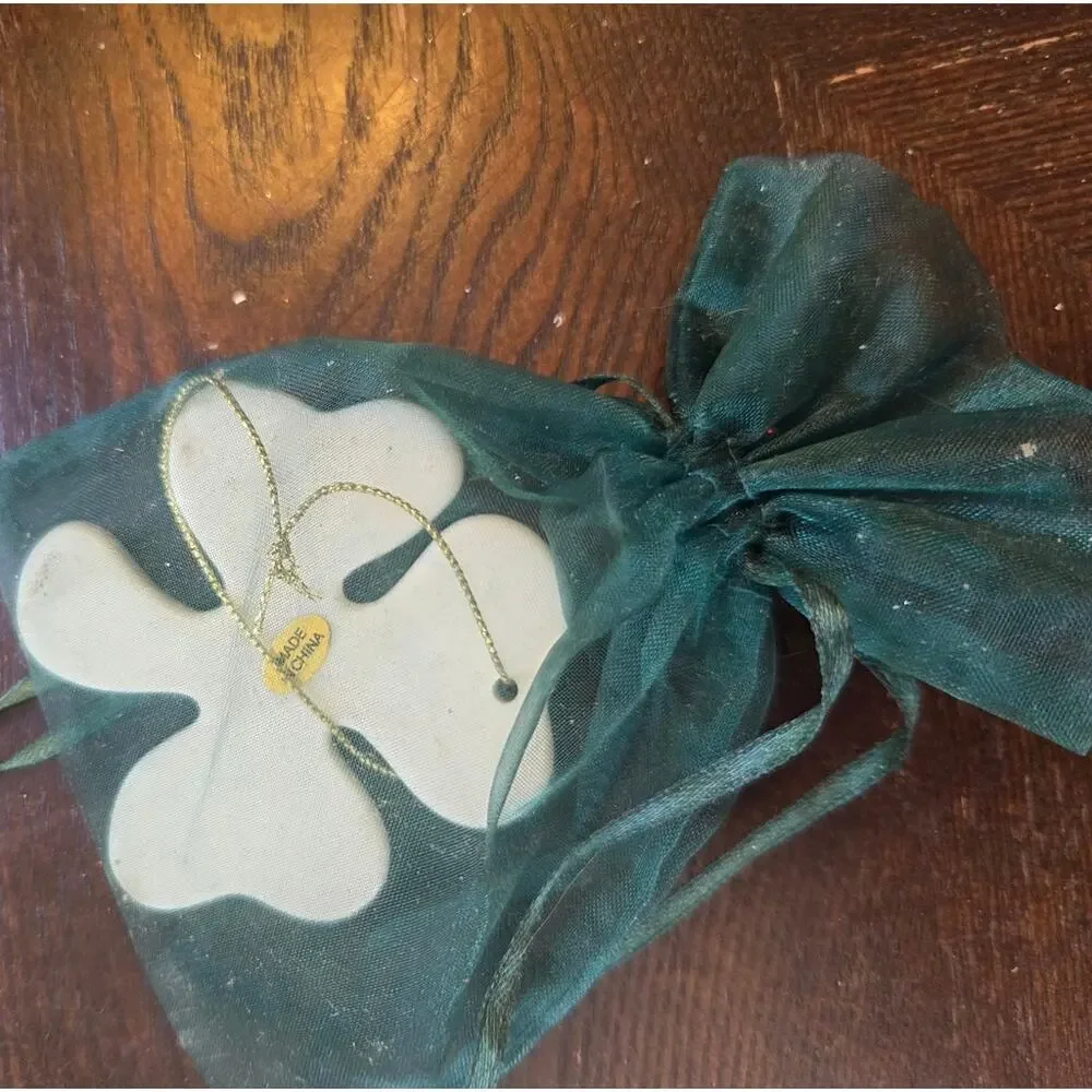 Kurt Adler Porcelain Shamrock Christmas Ornament with little painted Shamrocks